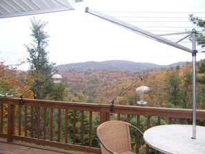 Outdoor dining - Carpathian Cabin-Blowing Rock-Boone-Long Range View-Tweetsie,Hike,Relax,Meditate (Boone)