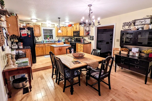 Dining room and kitchen