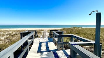 On the beach, beach towels