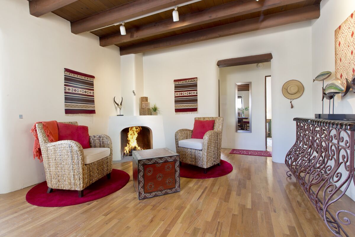 Seating Room with Kiva Fireplace