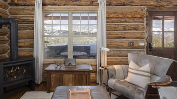 Smart TV, fireplace, video games, DVD player