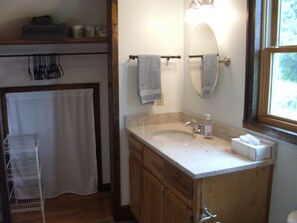 Hair dryer, towels