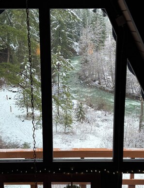 Interior - Romantic A-frame Cabin with Cedar Sauna, Private River and Scenic Views (Peshastin)