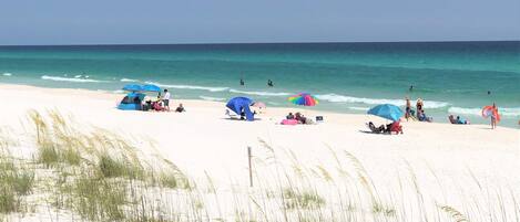 Sun-loungers, beach towels