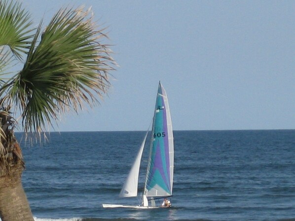 Accommodatie ligt op het strand, ligstoelen, strandlakens