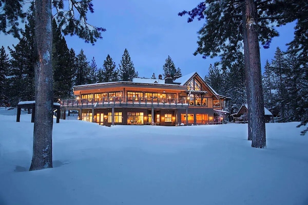 Rear of Tahoe Donner lodge in the winter