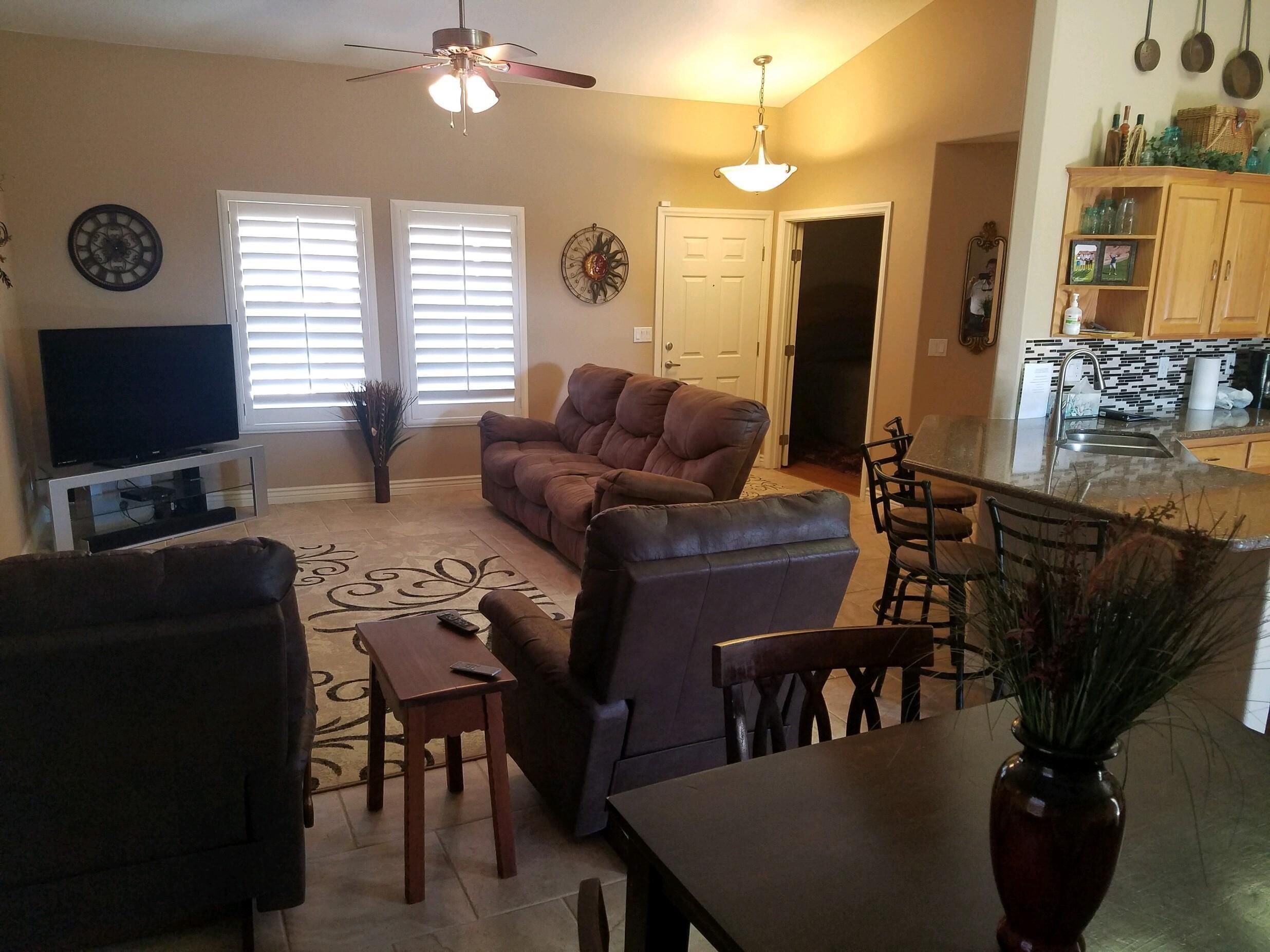 TV, DVD player, video library