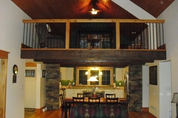 view towards loft and kichen