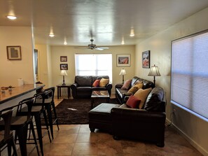 電視、壁爐、DVD 播放機