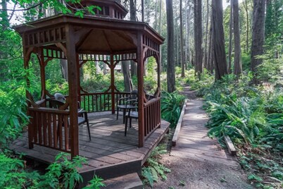 5 Acres of Peaceful Forest Retreat Minutes From The Beach And Town