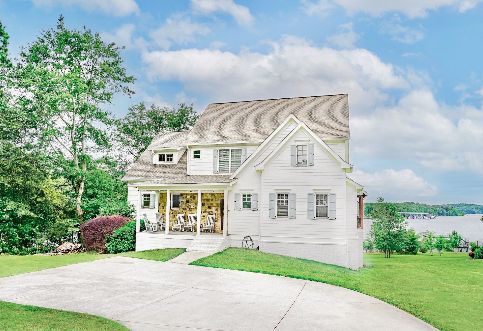 Beautiful home on a deep water, point lot. 
Views from every room and gentle lot