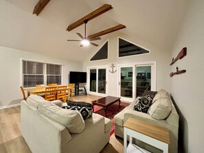 Smart TV, video games, DVD player, video library