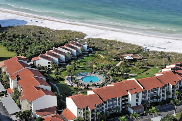 Aerial view of Siesta Dunes on Crescent Beach.