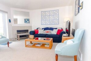 TV, DVD player, books