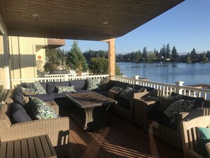 Terrace/patio - Live the Dream On Long Lake! Boating, Fishing, Swimming Paradise w/Sports Court! (Lacey)