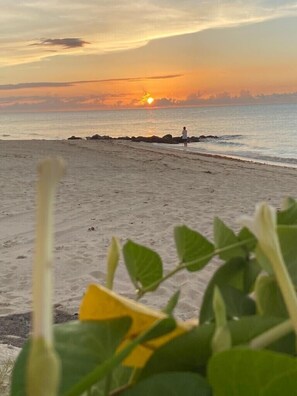 Sur la plage, chaise longue, serviettes de plage