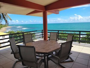 Outdoor dining - Caribbean Beach Front Gem 1&2, Family Vacation Compound (Punta Pozuelo, Guyama)
