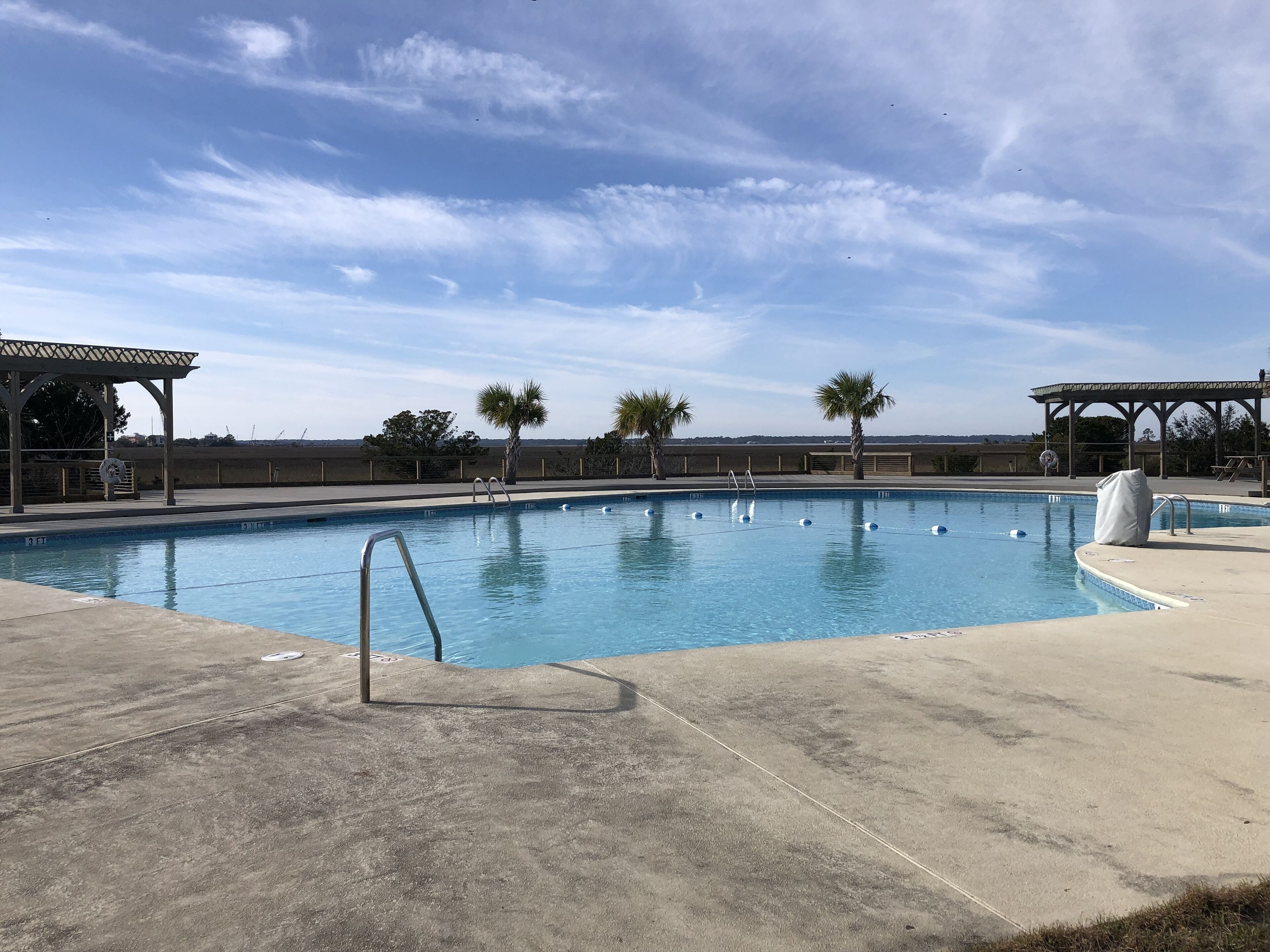 Pool has beautiful marsh view