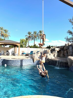 Outdoor pool, a heated pool