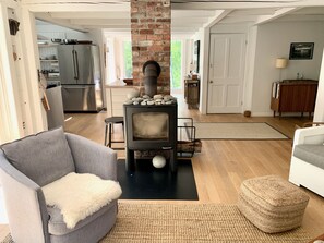 Smart TV, DVD player, books, video library