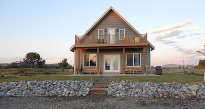 Just steps away from the Big Horn River