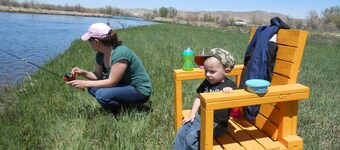 Just steps away from the Big Horn River