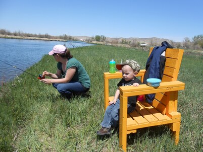 Just steps away from the Big Horn River