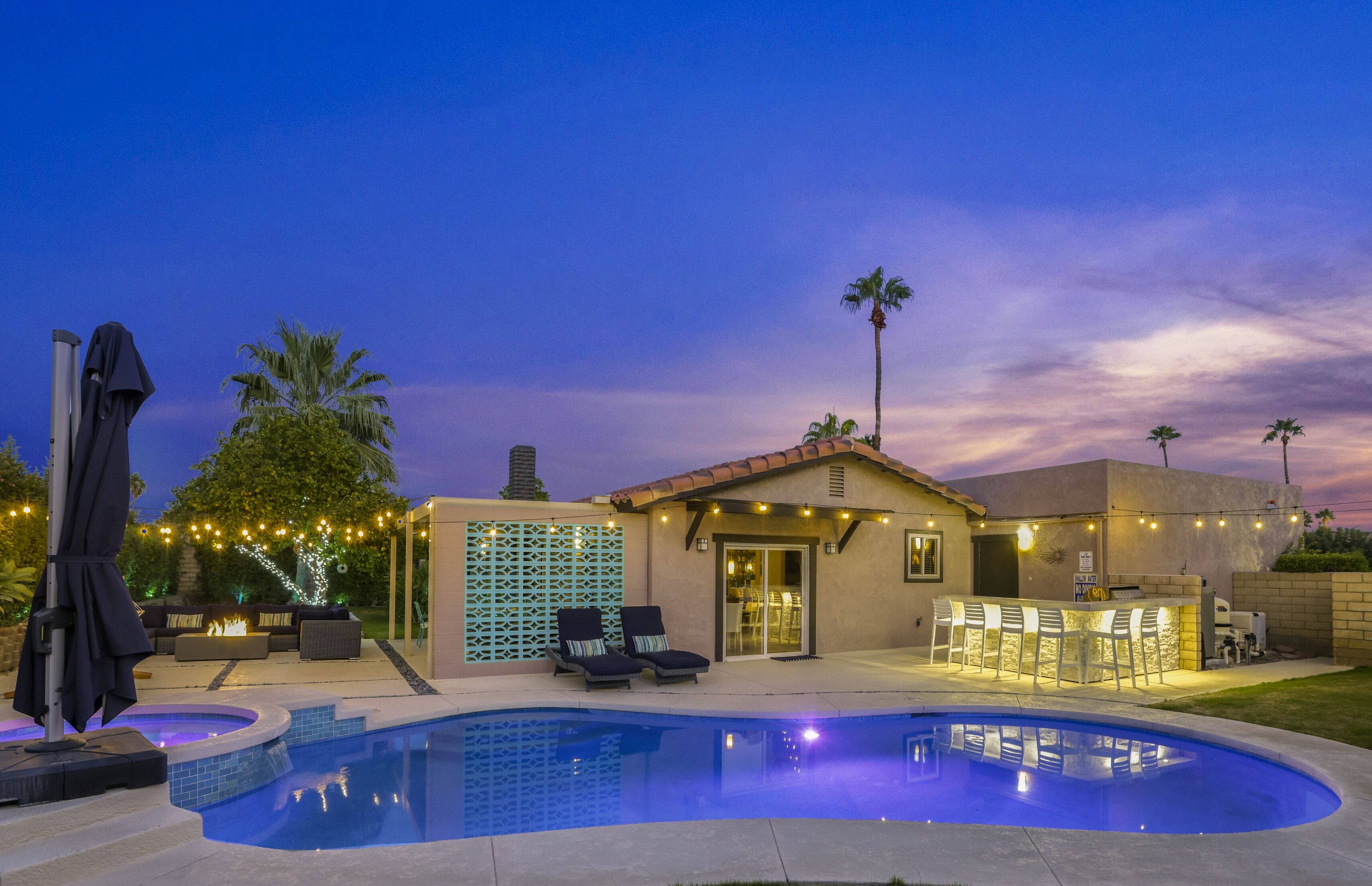 Piscine extérieure, piscine chauffée