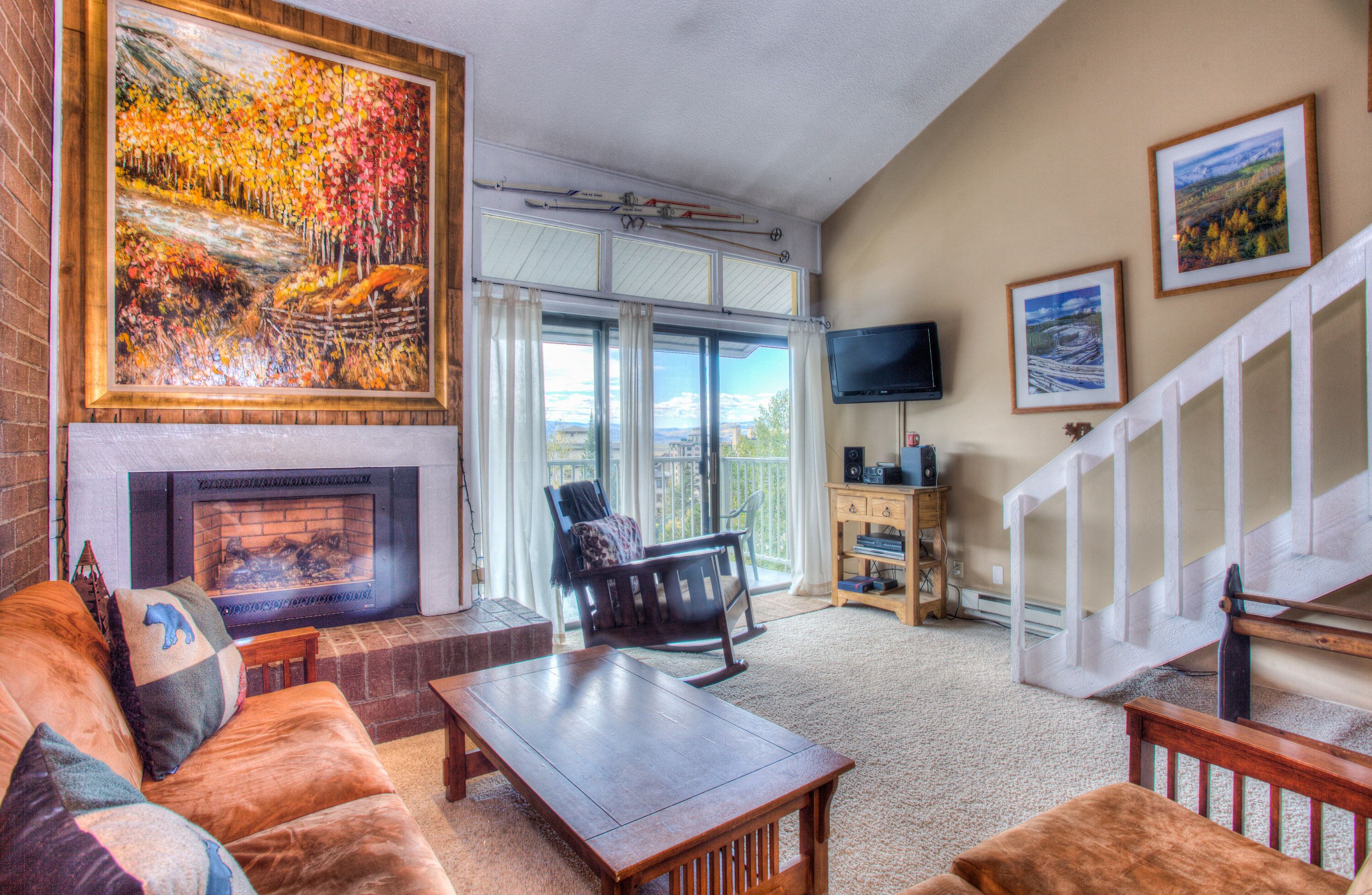 Open Spaces, Great View, Gas Fireplace, HD TV, Stereo, Games.  Opens to patio.  