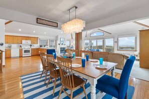 Dining - Oceanfront Home in Waves with Hot Tub, Grill, and Screened Porch (Waves)
