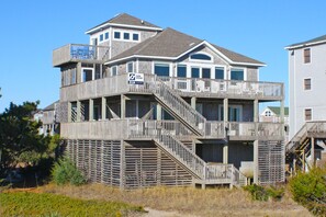 Exterior - Oceanfront Home in Waves with Hot Tub, Grill, and Screened Porch (Waves)