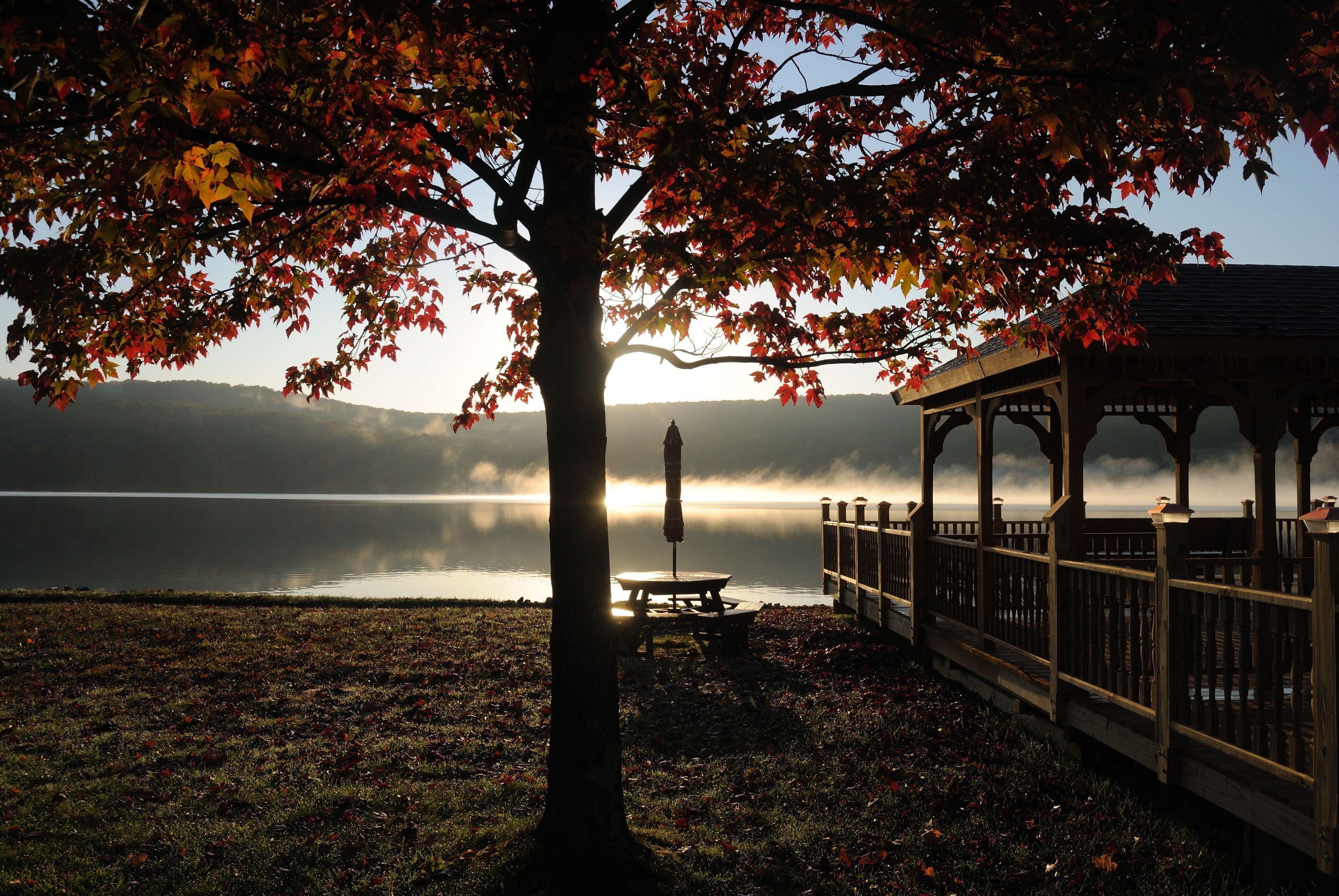 Scene at the boathouse. 