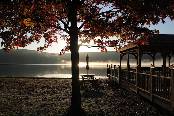 Scene at the boathouse.