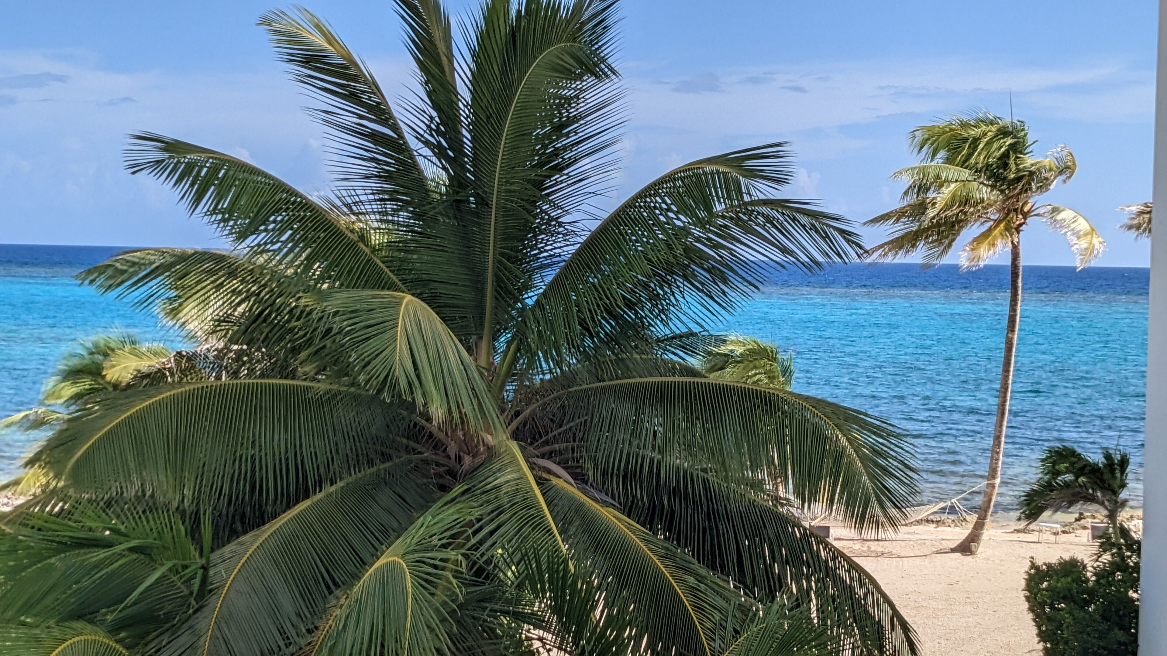 En la playa, camastros y toallas de playa 
