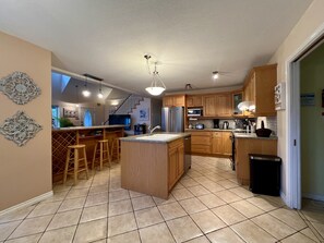 Fridge, microwave, oven, stovetop - Peaceful Coastal Retreat - Bowser Beach House (Nanaimo H)