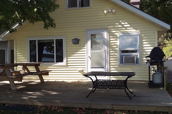 Lakeside patio with propane grill