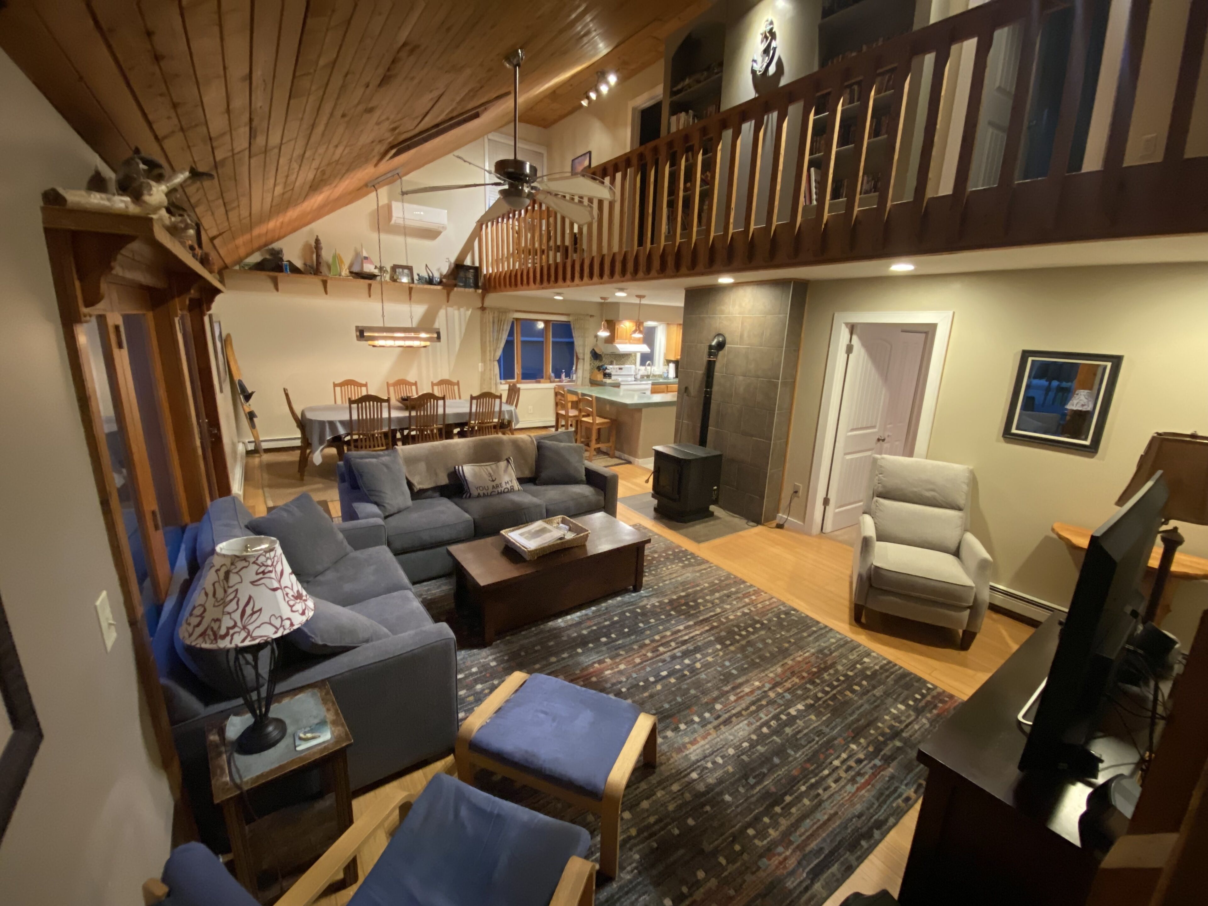 Una Smart TV, una chimenea, videojuegos, un reproductor de DVD