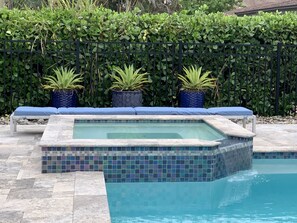 Outdoor pool, a heated pool - Luxury French-Style Villa with Heated Pool. Walk to Vanderbilt Beach & Mercato (Naples)