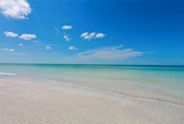Beach nearby, sun loungers