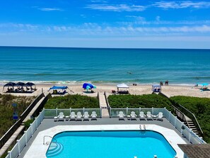 Outdoor pool, a heated pool - Topsail Island Direct Oceanfront! HEATED POOL / Private Hot Tub 5 br sleeps 12 (North Topsail Island)