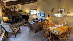 TV, fireplace, DVD player