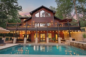 A heated pool, a waterfall pool