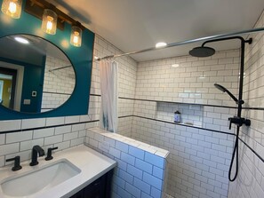 Hair dryer, towels
