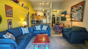 TV, fireplace, DVD player