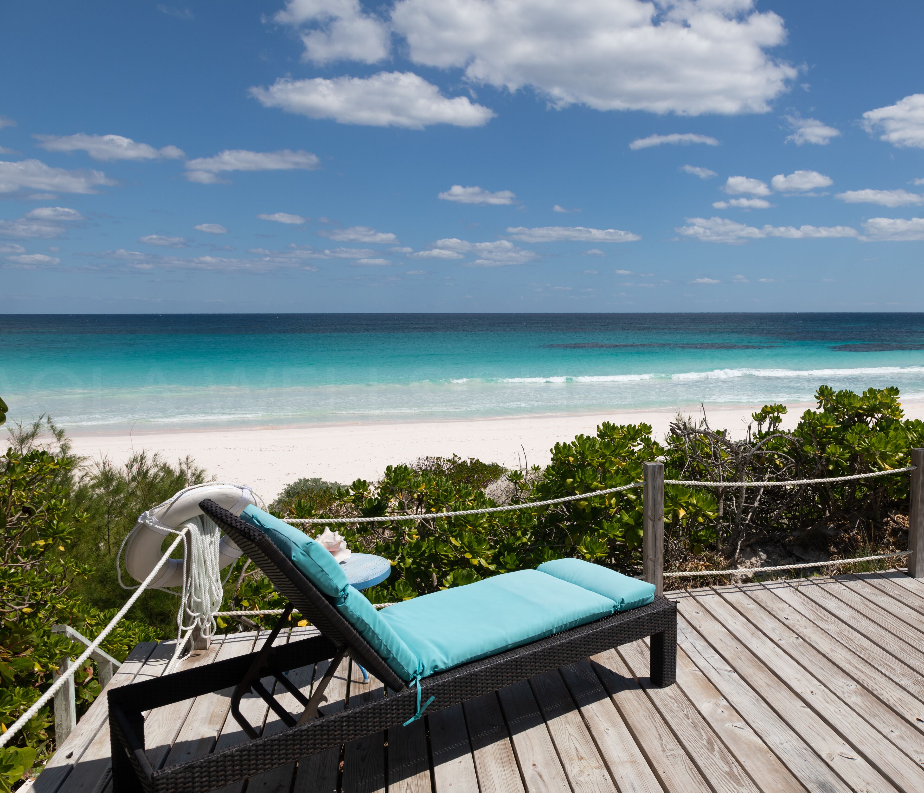 On the beach, sun loungers, beach towels