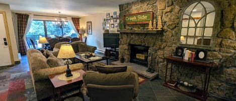 TV, fireplace, DVD player