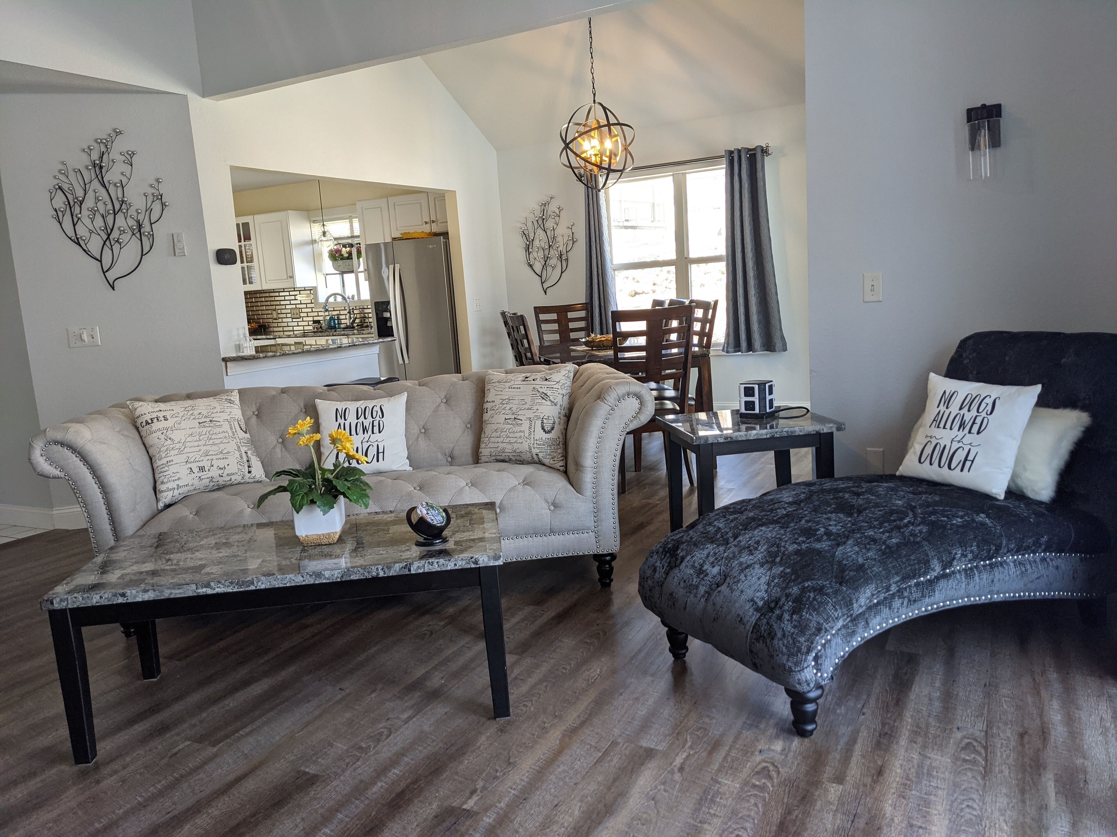 Smart TV, fireplace, video games, DVD player