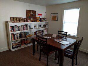 Welcome book, maps, Games, books, magazines!  Fun family times and extra seating