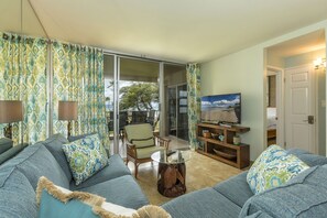 Smart TV, DVD player, books, stereo