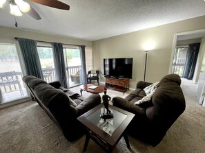 Smart TV, DVD player, ping pong, books